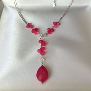 Sterling Silver Pink Pendant Necklace